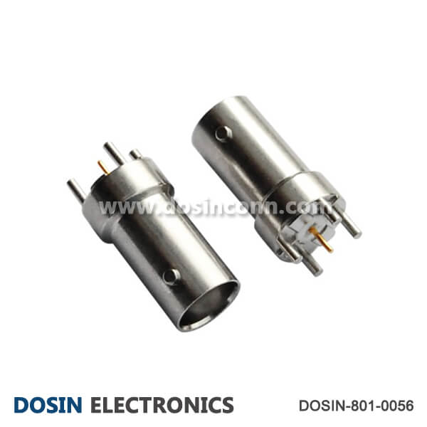 BNC Connector on PCB Straight Zinc Alloy Female Receptacle - Dosin